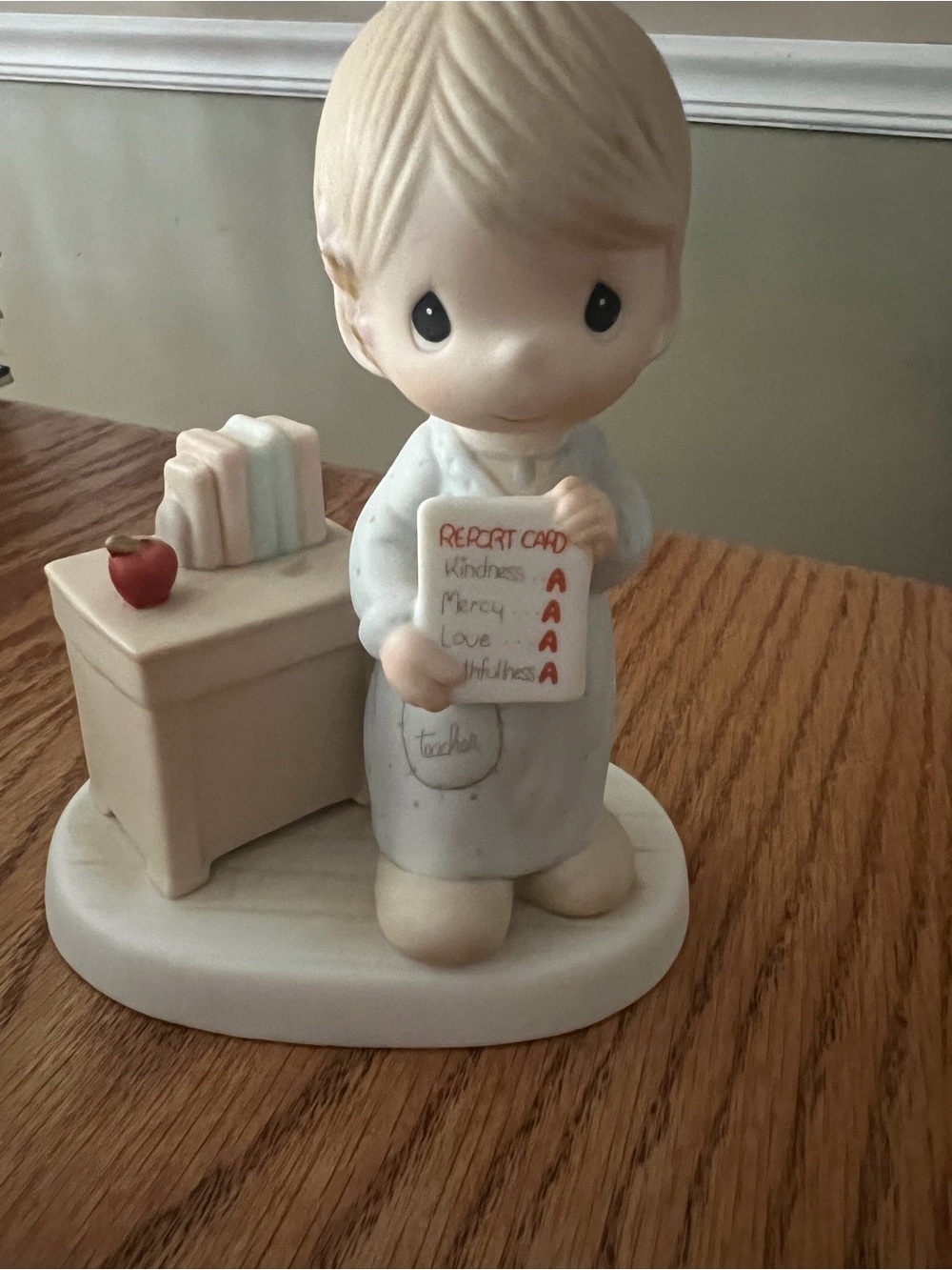 Precious Moments Blonde Teacher Figurine in Cream - Unknown Brand
